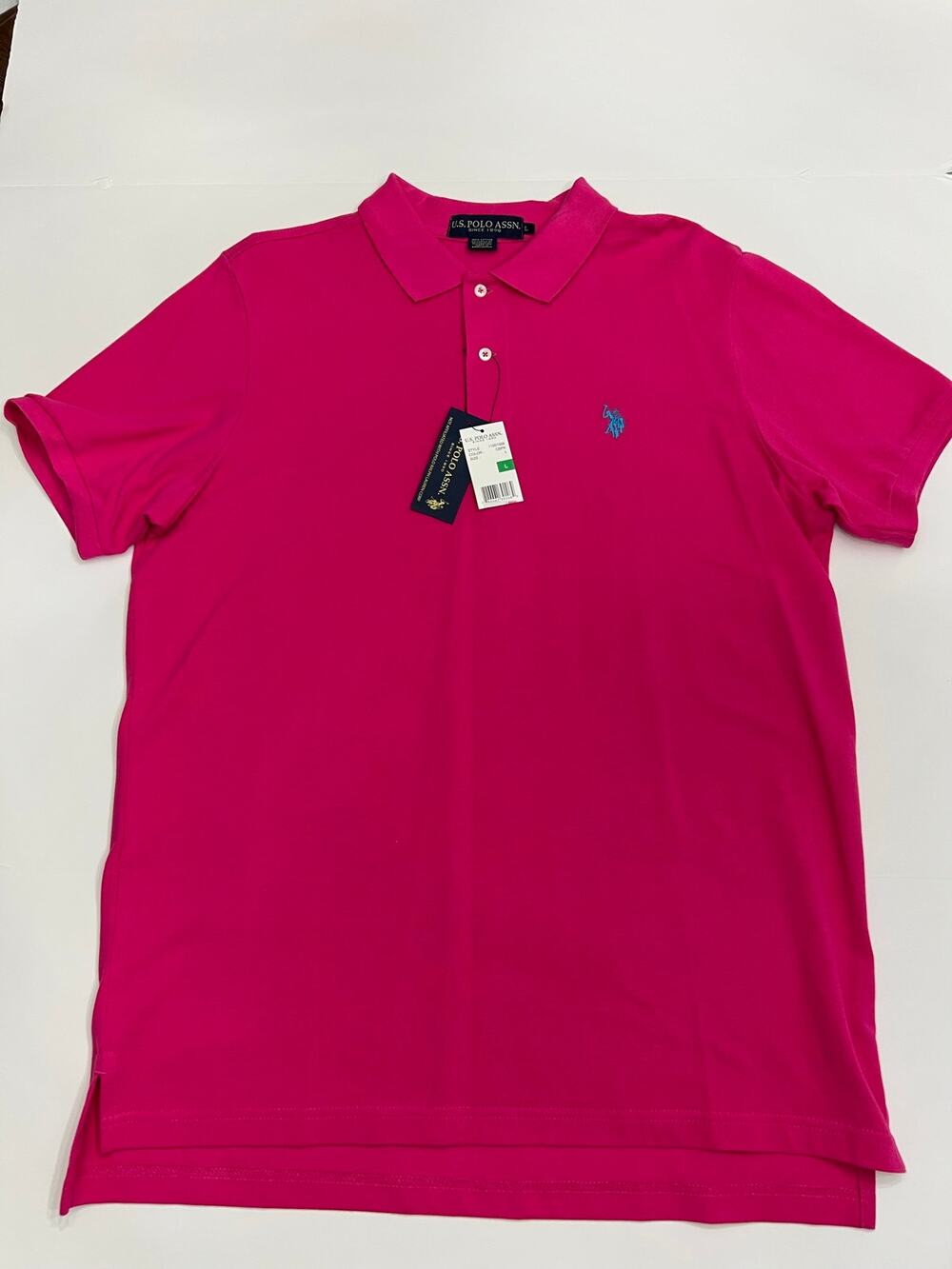 U.S. Polo Assn. Menβs Pink Polo Shirt Size Large NWT 100% Cotton